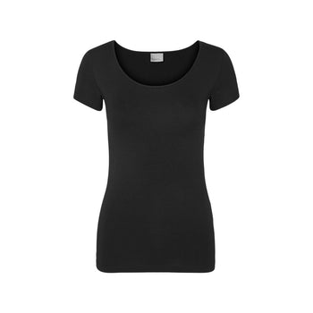 T-shirt girocollo stretch nera da donna Vero Moda, Abbigliamento Donna, SKU c812000039, Immagine 0